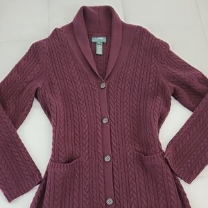 Polo Ralph Lauren Burgundy Cable Knit Cardigan